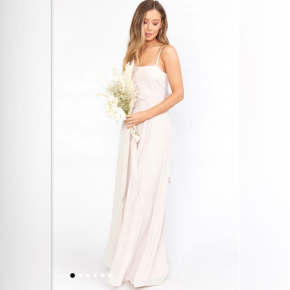 show me your mumu lauren tie maxi dress show me the ring crisp chiffon x-small
